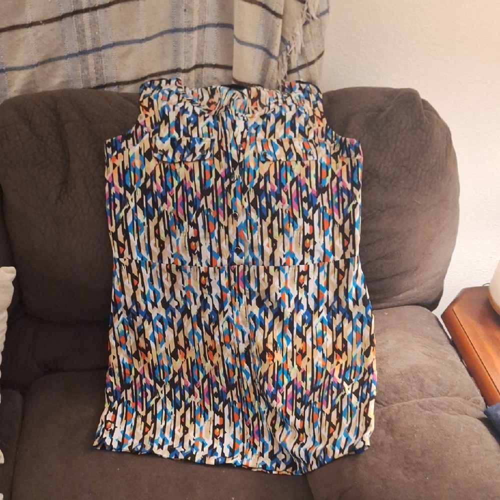 Attention Multicolor Geometric Mini Dress